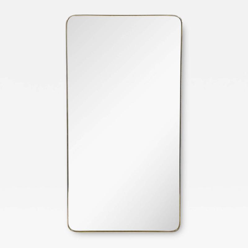 Mid Century Modernist Rectangular Brass Wrapped Mirror