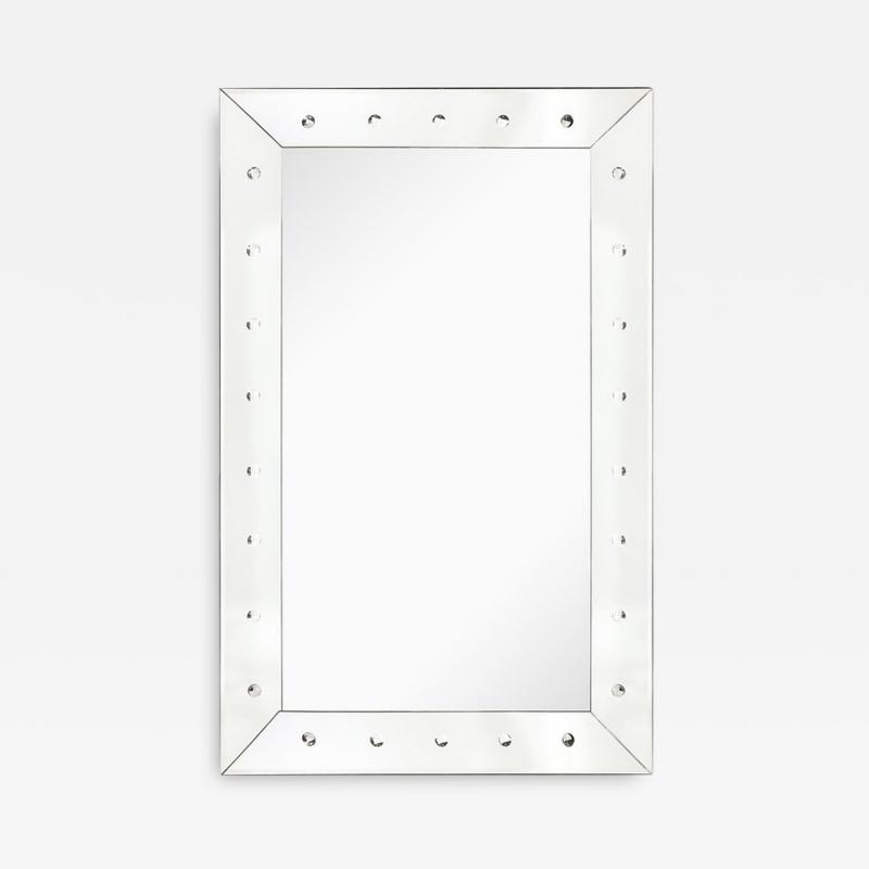 Mid Century Modernist Shadowbox Mirror W Reverse Beveled Detailing