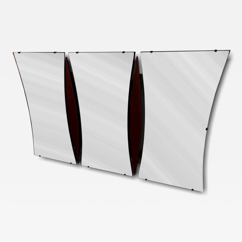 Mid Century Modernist Style Walnut Wall Hanging Mirror 65 x 40 