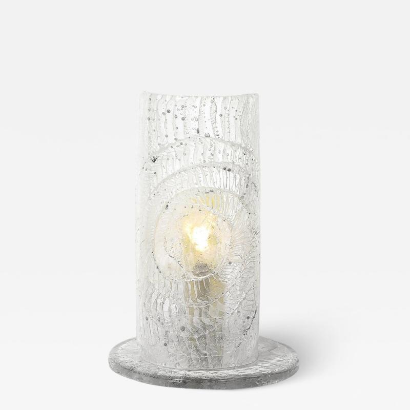 Mid Century Modernist Translucent Murano Glass Uplight W Textured Spiral