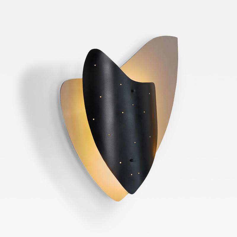 Mid Century Modernist Wall Lamp in Metal The Netherlands 1950s
