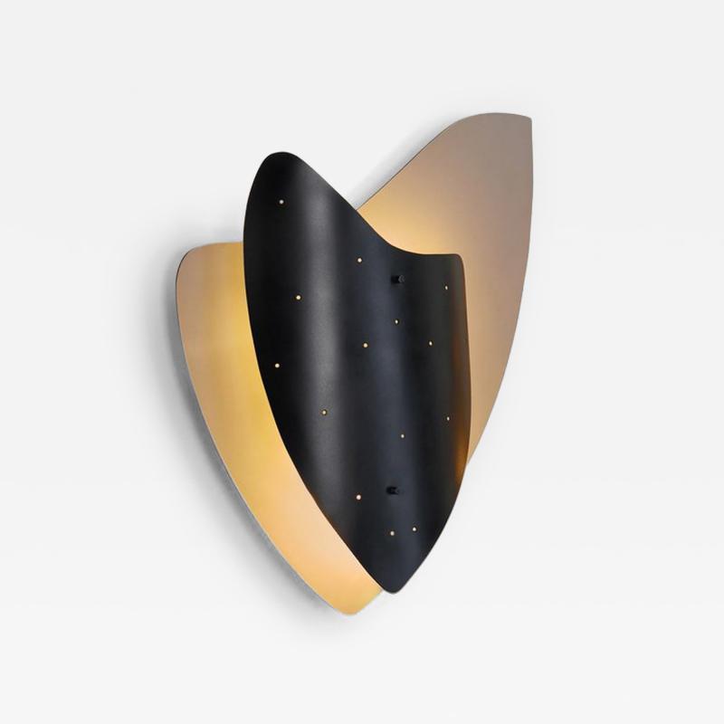 Mid Century Modernist Wall Lamp in Metal The Netherlands 1950s