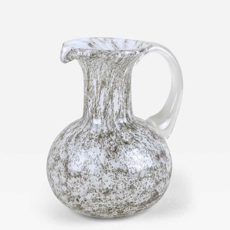 Mid Century Murano Glass Vase Glass Jug With Bubbles Italy circa 1960