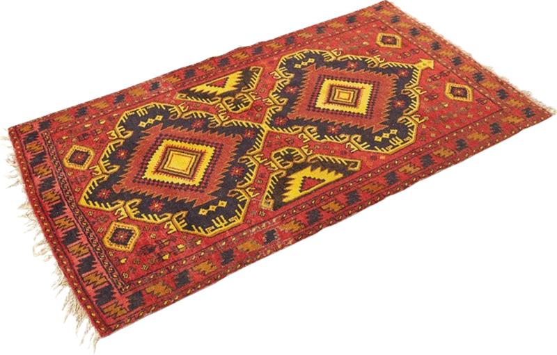 Mid Century Oriental Red and Gold Rug