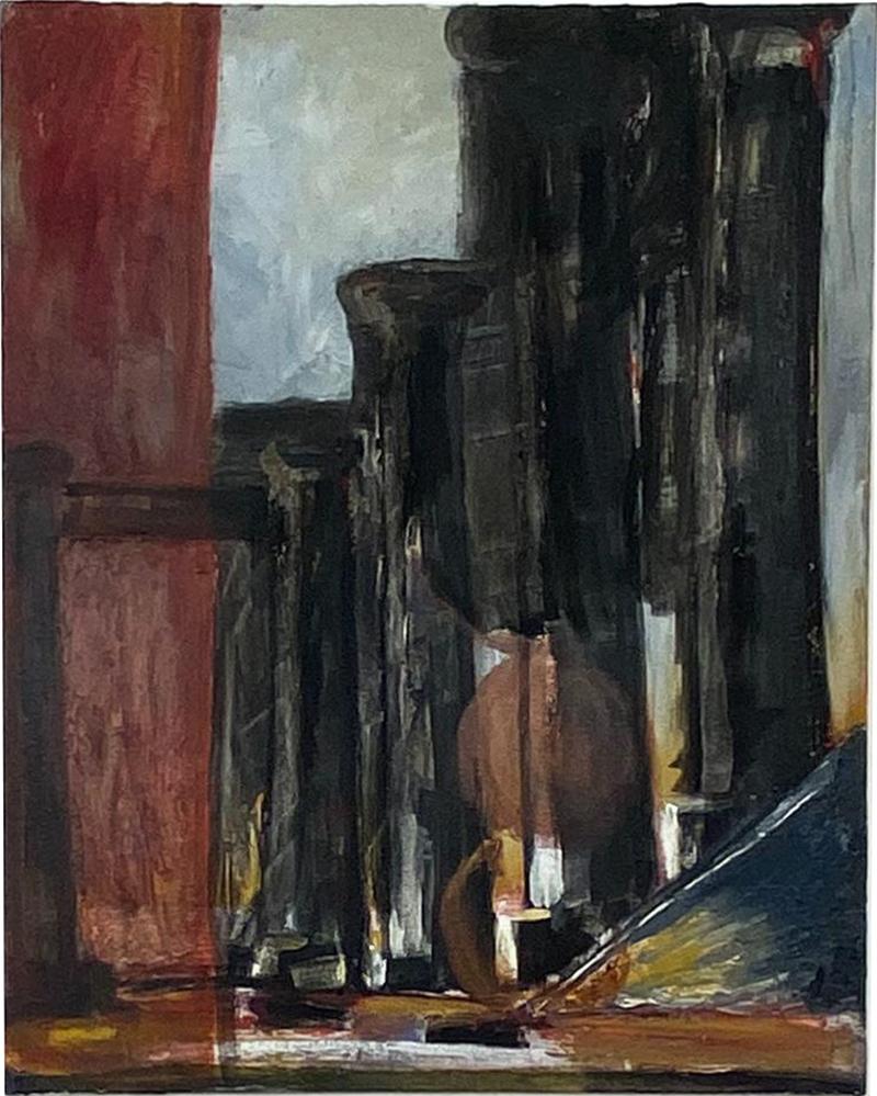 Mid Century Painting of a Factory American