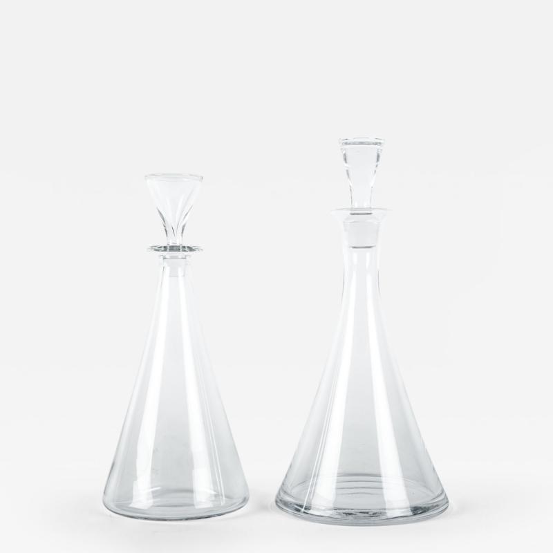 Mid Century Pair Baccarat Crystal Decanter Set