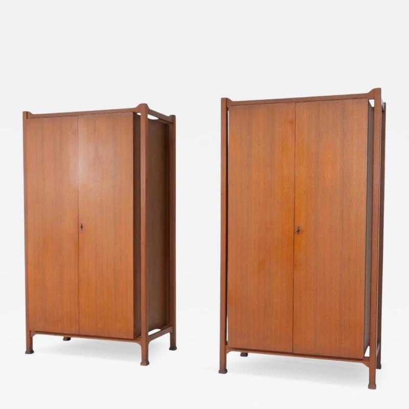 Mid Century Pair of Wardrobes Italy 1960s