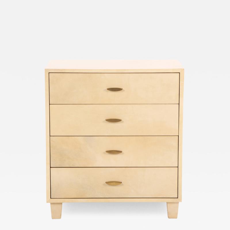 Mid Century Parchment Covered Commode or Night Stand C 1960 