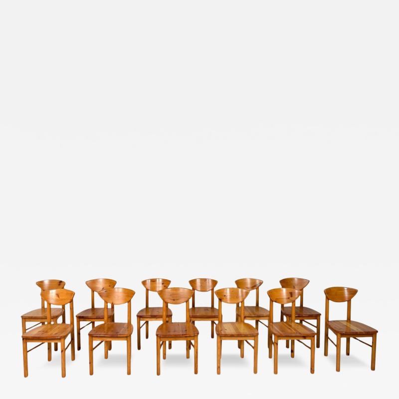 Mid Century Pine Dining Chairs by Rainer Daumiller Denmark 1970s