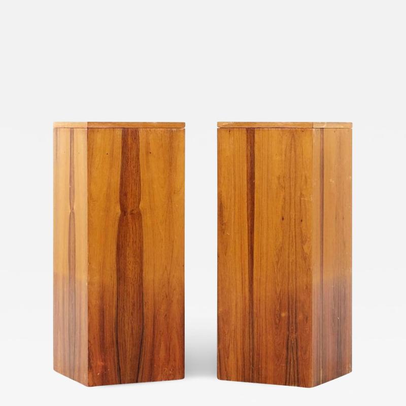 Mid Century Rosewood Pedestal Pair