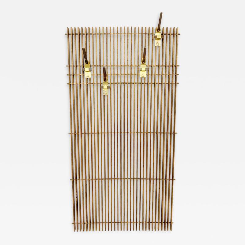 Mid Century Slatted Wooden Coat Rack