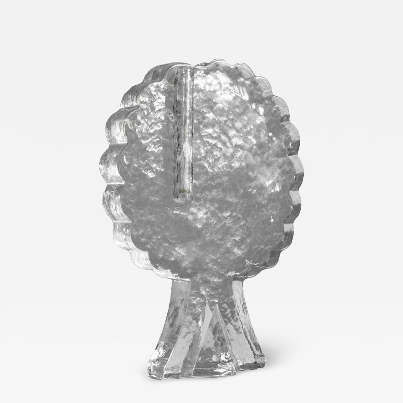 Mid Century Solid Glass Tree Shaped Soliflore Vase