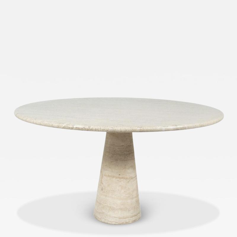 Mid Century Travertine Dining Table in style of Angelo Mangiarotti Italy 1970s