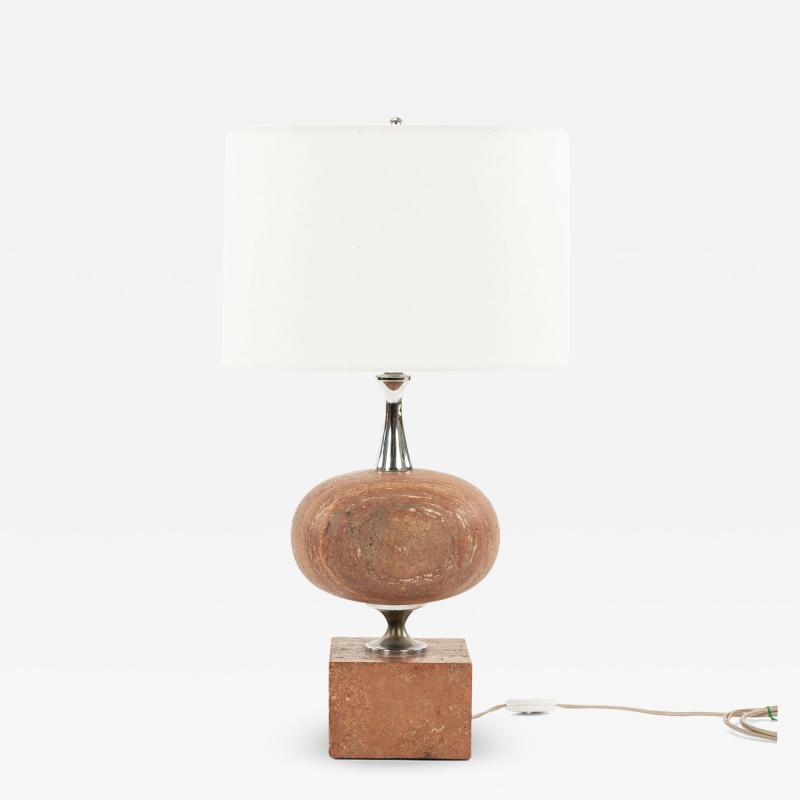 Mid Century Travertine Table Lamp