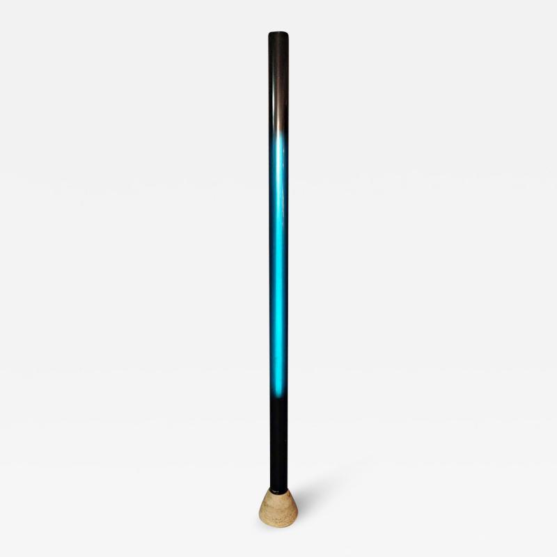 Mid Century Travertine and Plexiglass Italian Floor Lamp