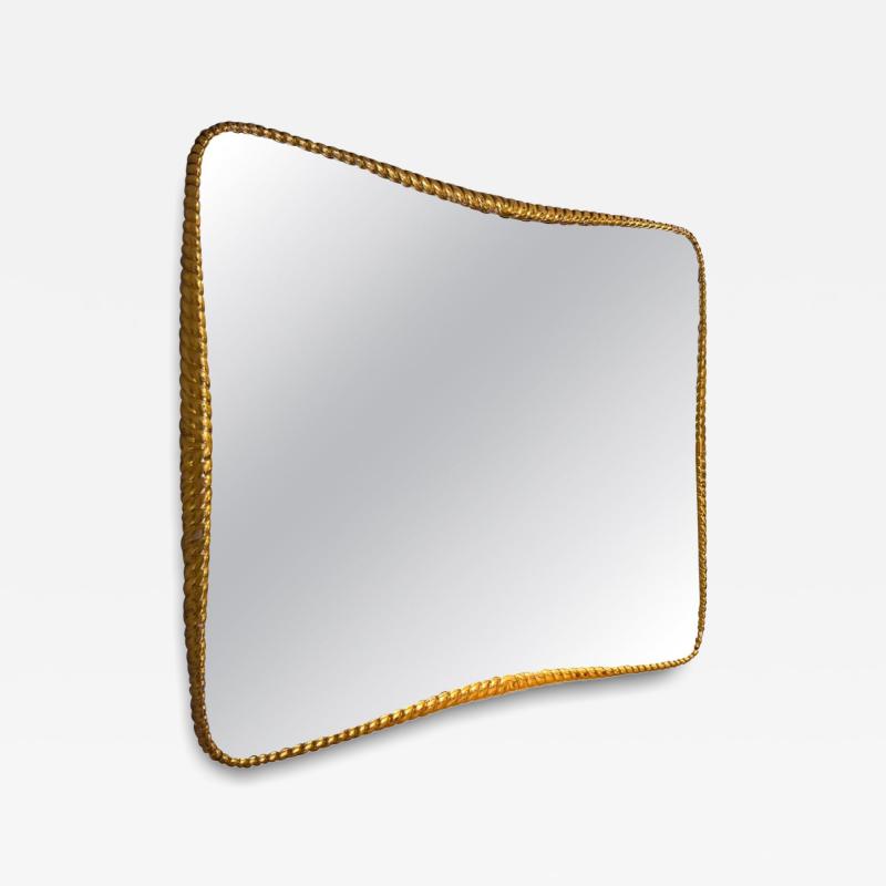 Mid Century Twisted Gilded Wood Mirror attribued to Osvaldo Borsani 1950s