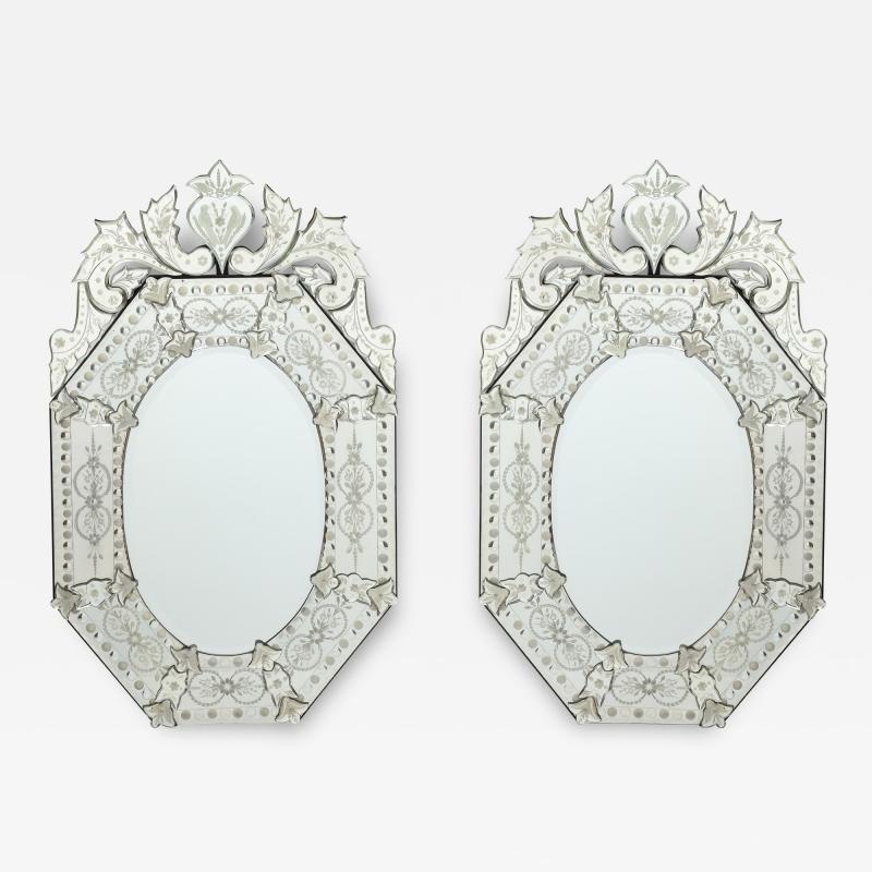 Mid Century Venetian Mirrors Pair