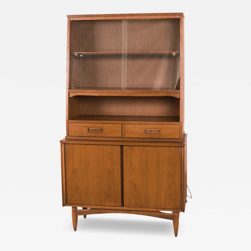 Mid Century Walnut China Cabinet Buffet Hutch