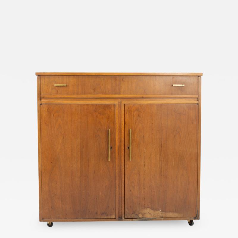 Mid Century Walnut Refrigerator Bar