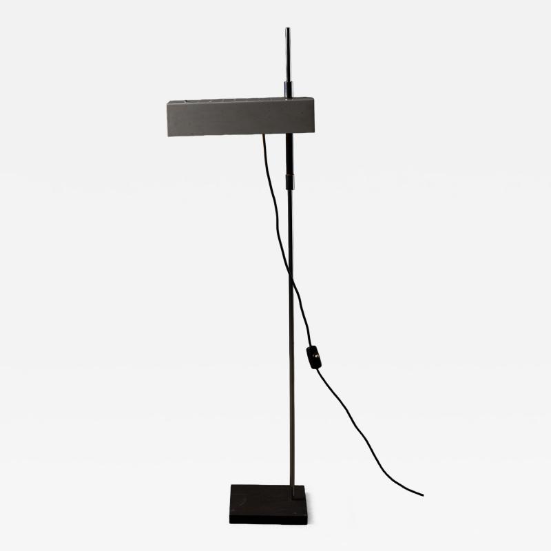 Mid Century White Lacquered and Perforated Metal Floor Lamp 1950s