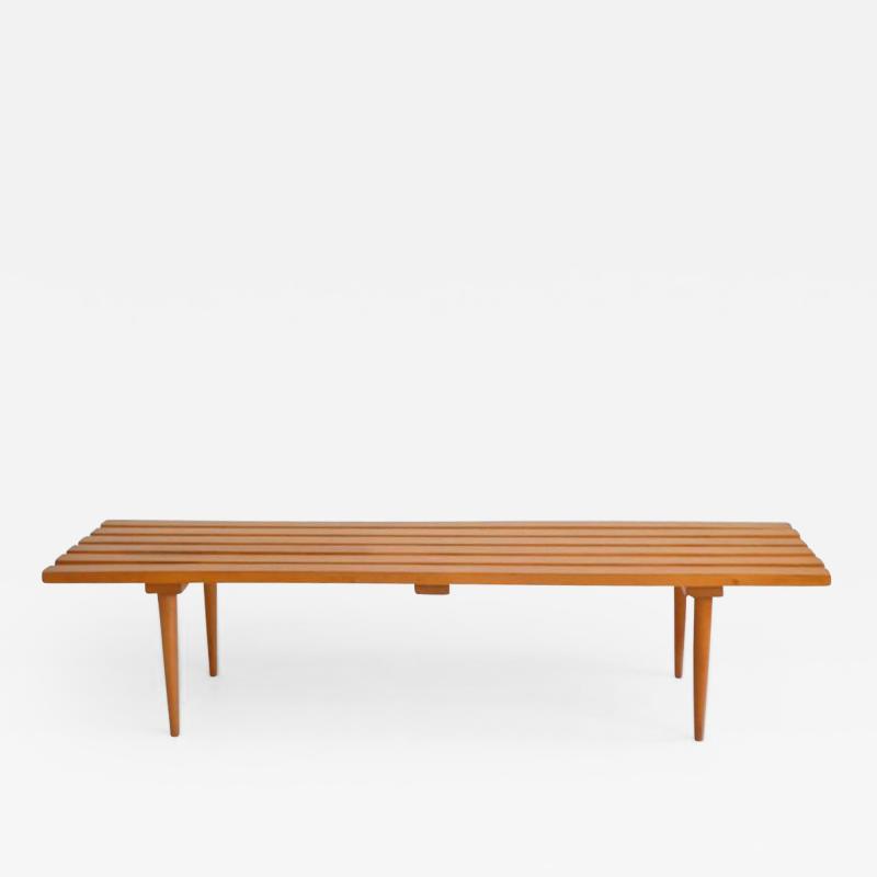 Mid Century Wood Slat Bench