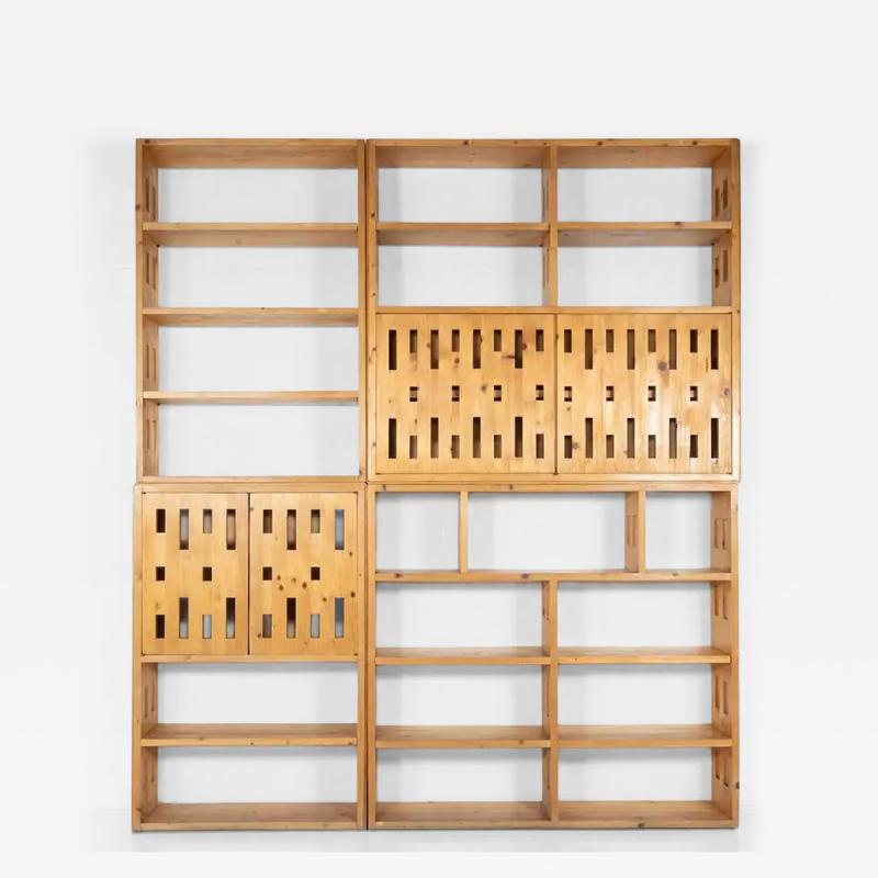 Mid Century modern Pine Bookcase Italy 1970s