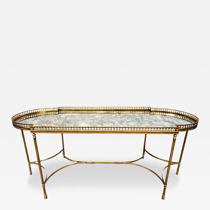 Mid century Bagues Style Gallery Top Brass Coffee Table