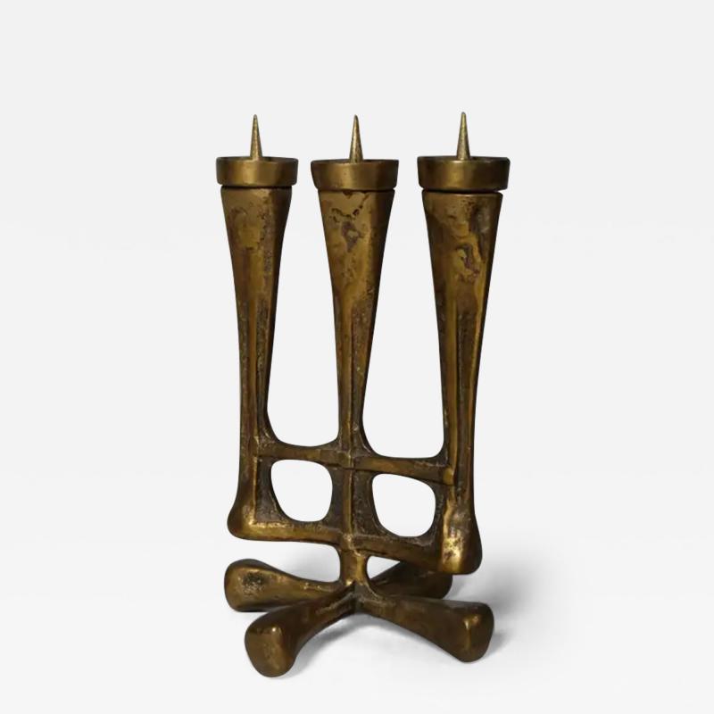 Mid century Bronze brutalist candleholder