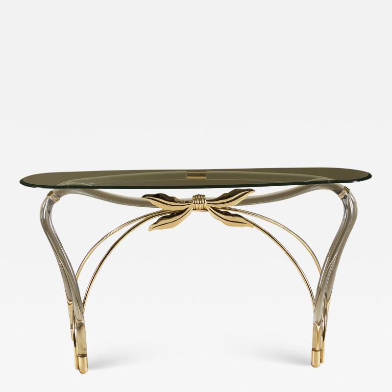 Mid century Lucite Bow console table