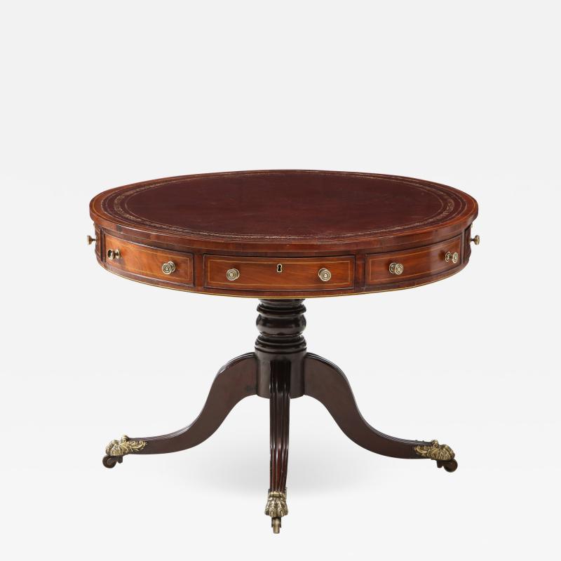 Mid size mahogany drum table