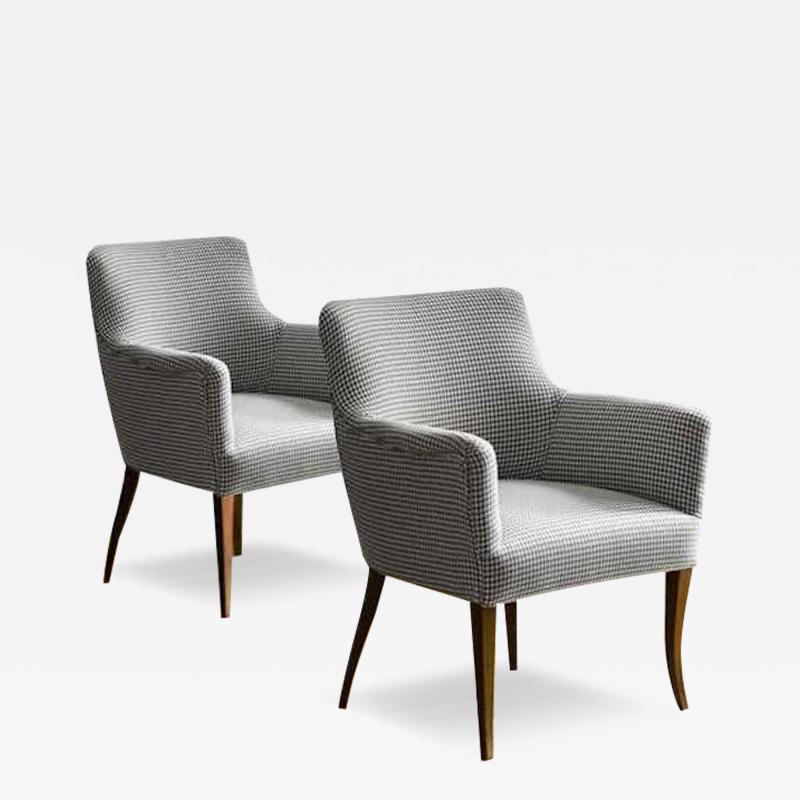 Midcentury Armchairs Reupholstered in Dedar Fabric Set of 2