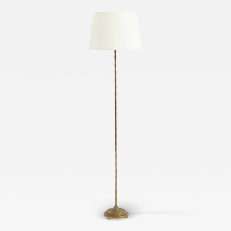 Midcentury Brass Bamboo Floor Lamp
