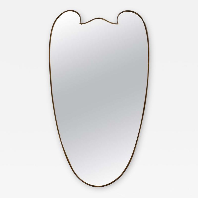 Midcentury Brass Shield Mirror
