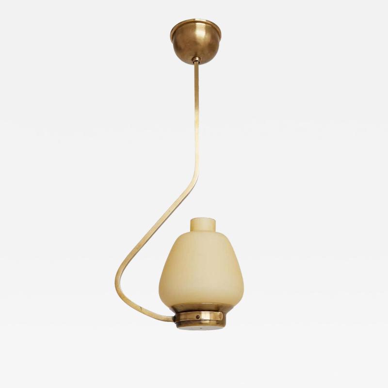Midcentury Brass and Glass Ceiling Light