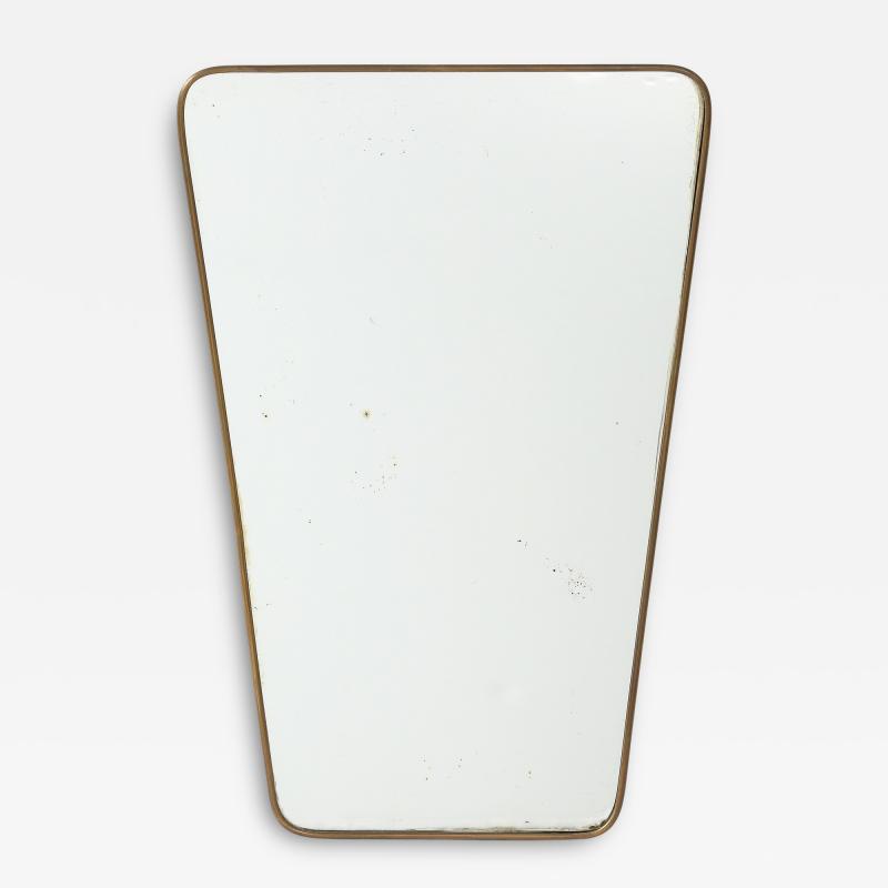 Midcentury Italian Modernist Shaped Brass Wall Mirror