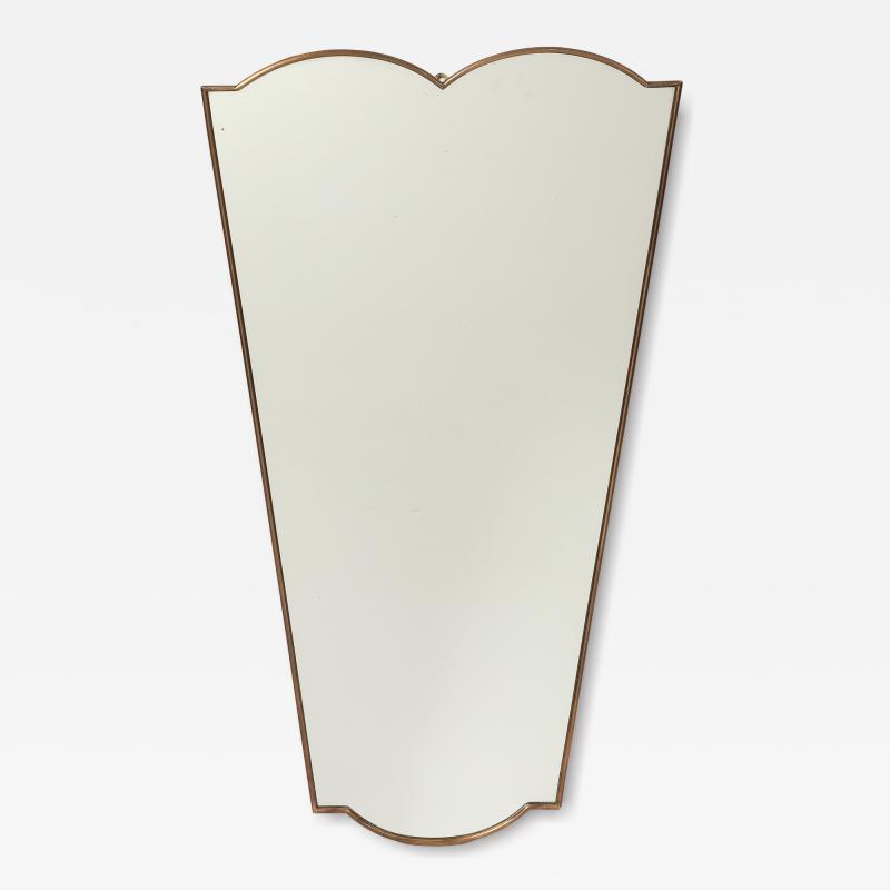 Midcentury Italian Shaped Brass Mirror