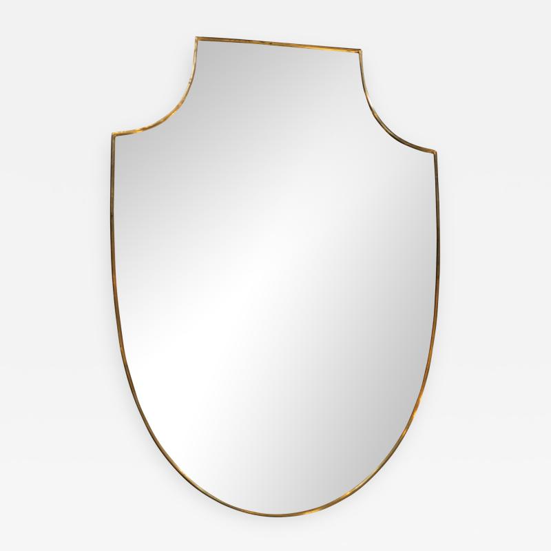 Midcentury Italian Shield Shape Mirror 1960s