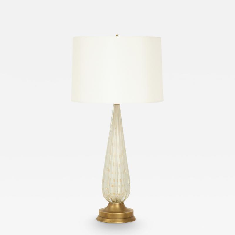 Midcentury Murano Glass Table Lamp with Gold Dust 