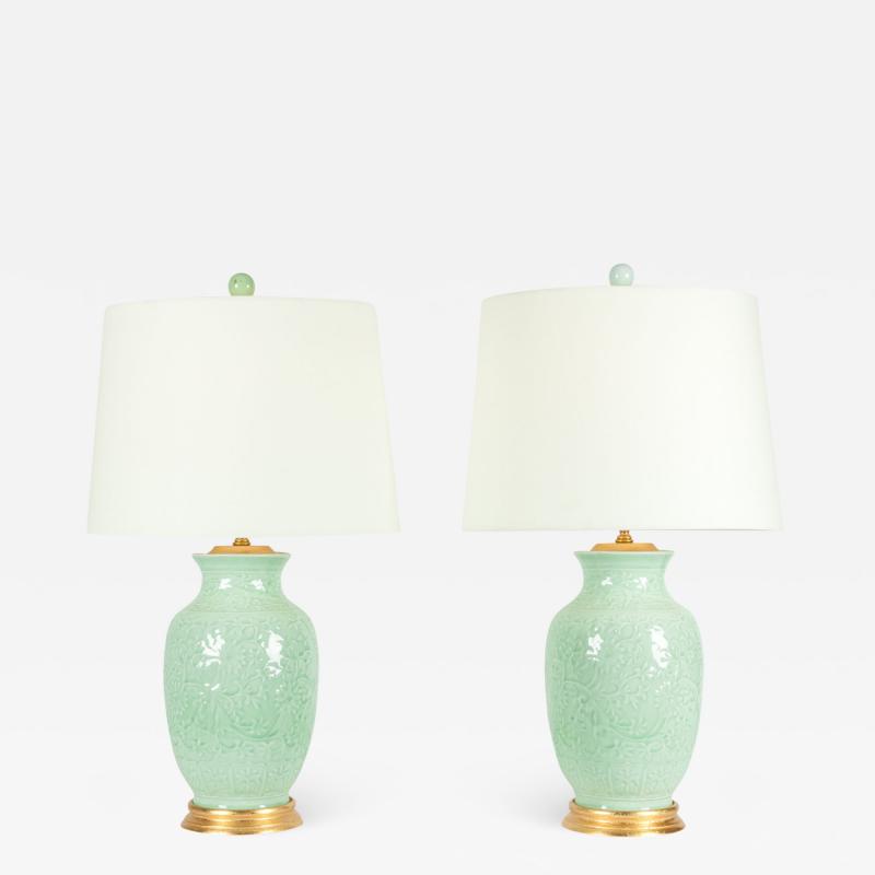 Midcentury Porcelain Pair of Table Lamps