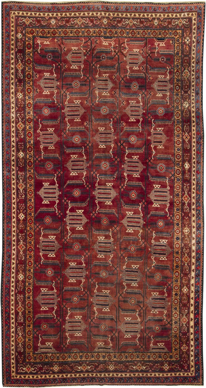 Midcentury Samarkand Red Handmade Wool Rug
