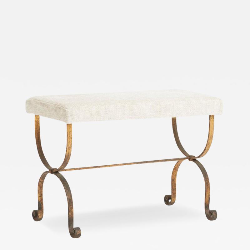 Midcentury Spanish Gilt Iron Stool