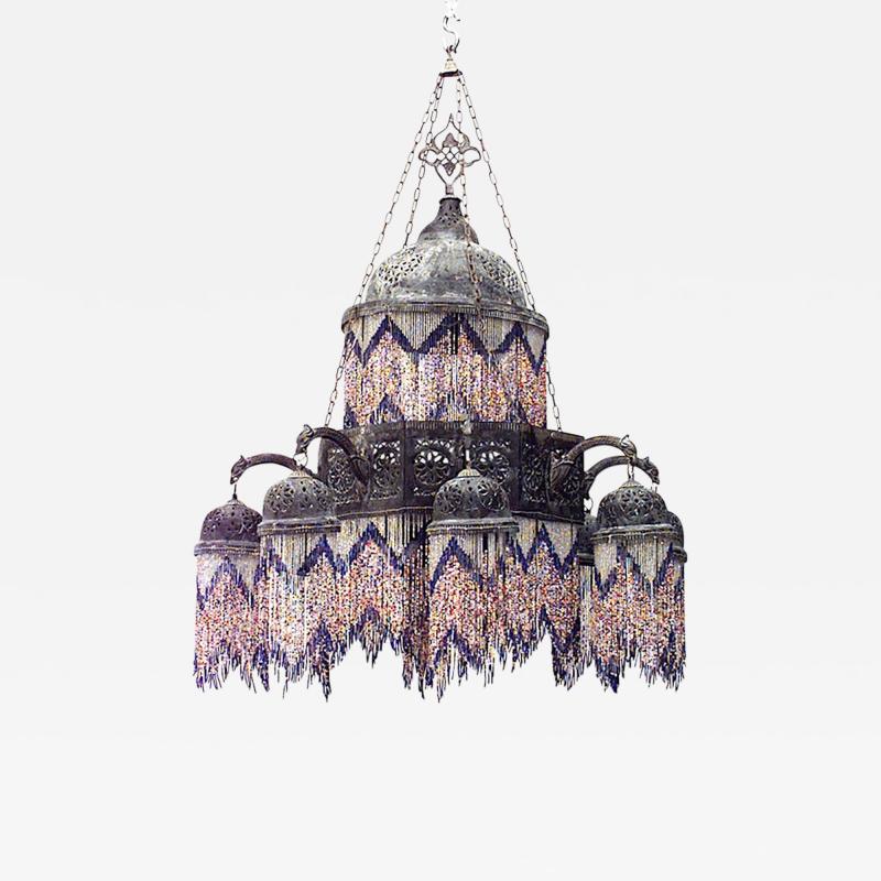 Middle Eastern Moorish Style Filigree Chandelier