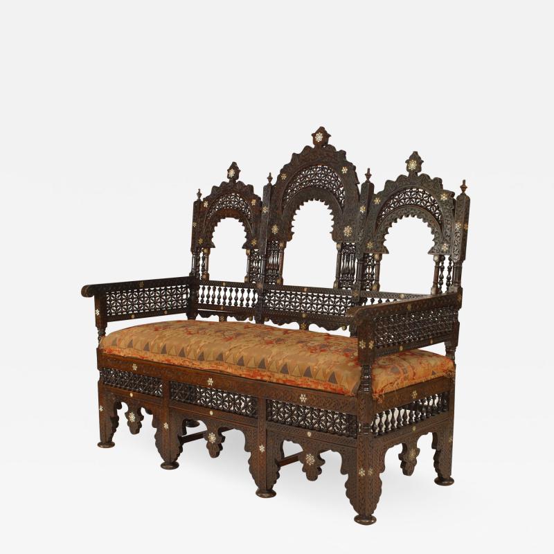Middle Eastern Moorish Triple Arch Settee