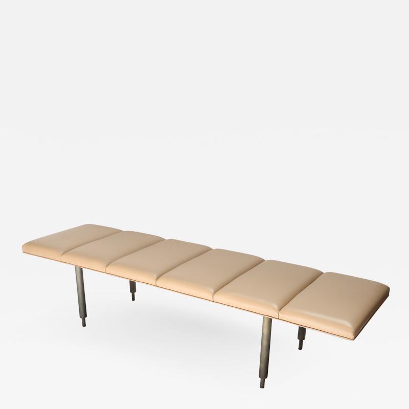 Milano Custom Metal Bench with Leather Seat