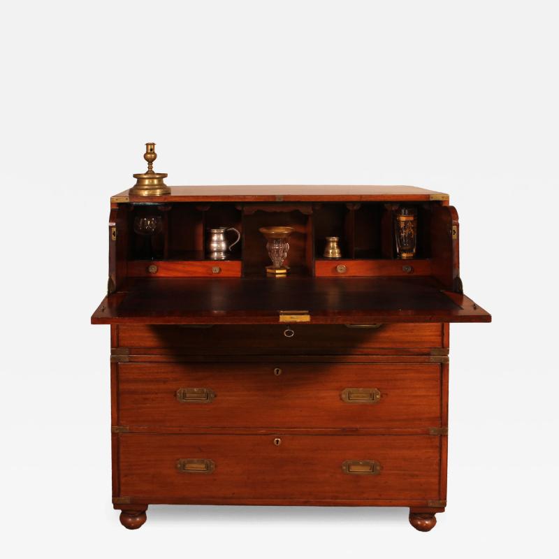 Military Or Campaign Chest Of Drawers In Blond Mahogany
