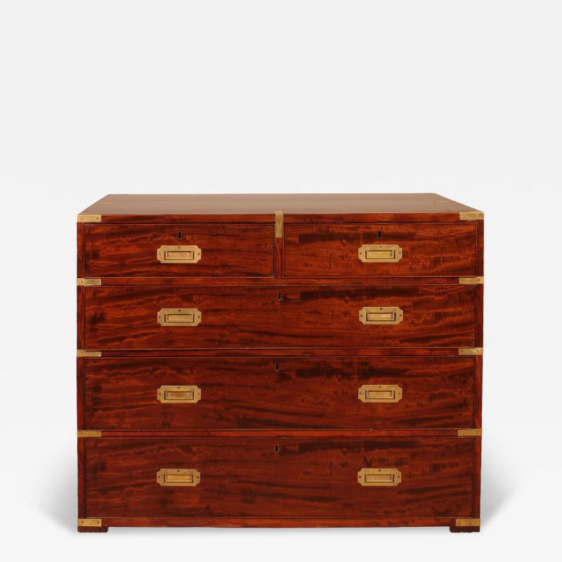 Military Or Campaign Officers Chest Of Drawers In Mahogany 19th Century