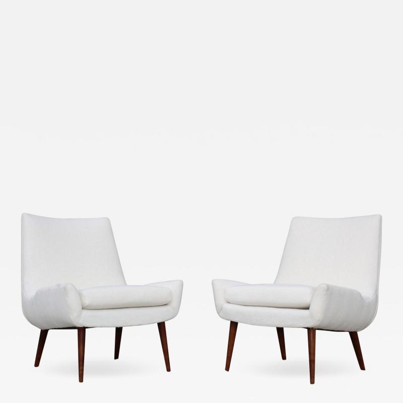 Milo Baughman 1960s Modernist Slipper Chairs