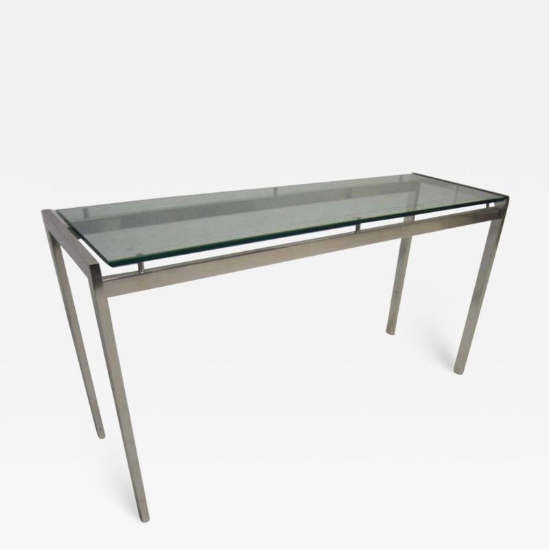 Milo Baughman 1970s Polished Aluminum Long Mid Century Modern Console Table