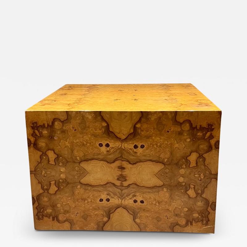 Milo Baughman 1970s Style Milo Baughman Burlwood Cube Coffee Table