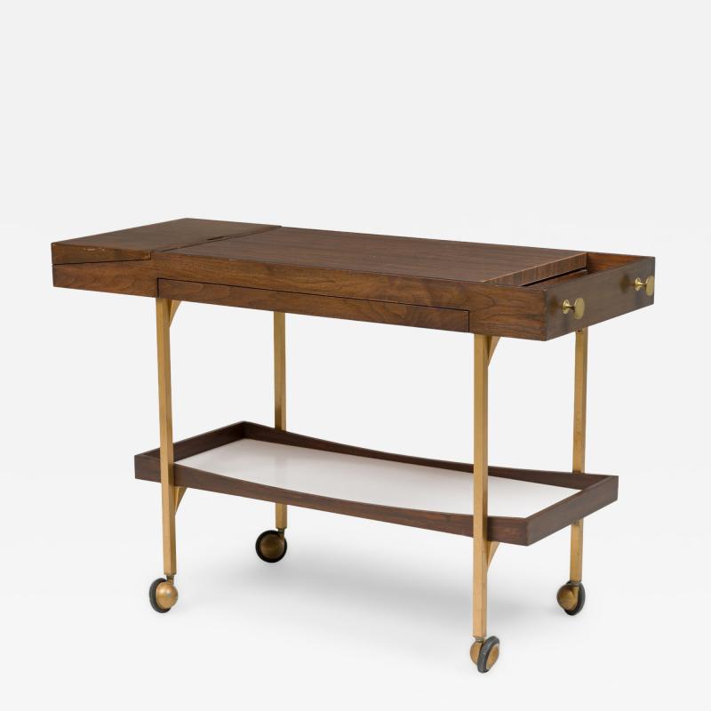 Milo Baughman American Mid Century Milo Baughman Bar Cart with Low Tier